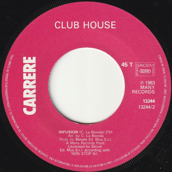 Cover zu Club House - Do It Again Medley With Billie Jean | 1983 | Vinyl | Electronic | France Schallplatten Ankauf