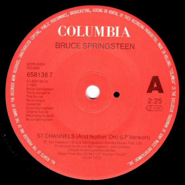 Cover zu Bruce Springsteen - 57 Channels (And Nothin' On) | 1992 | Vinyl | Rock | UK & Europe Schallplatten Ankauf
