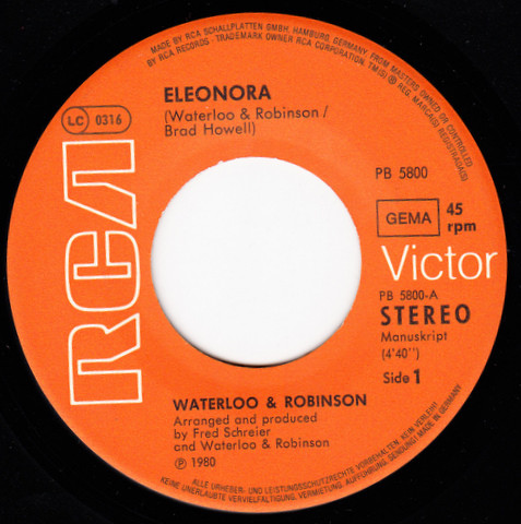 Cover zu Waterloo & Robinson - Eleonora | 1980 | Vinyl | Pop | Germany Schallplatten Ankauf