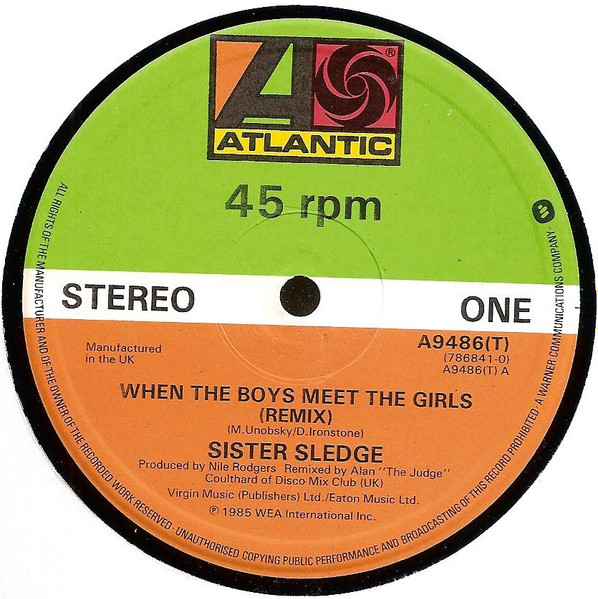 Cover zu Sister Sledge - When The Boys Meet The Girls | 1985 | Vinyl | Electronic, Funk / Soul | UK Schallplatten Ankauf