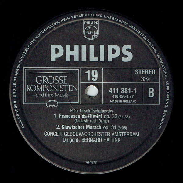 Cover zu Pyotr Ilyich Tchaikovsky / Concertgebouworkest / Bernard Haitink - Orchesterwerke | Vinyl | Classical | Germany Schallplatten Ankauf