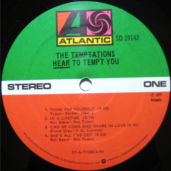 Cover zu The Temptations - Hear To Tempt You | 1977 | Vinyl | Funk / Soul | US