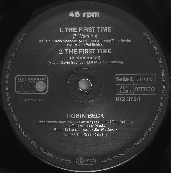 Cover zu Robin Beck - First Time | 1988 | Vinyl | Rock | Europe Schallplatten Ankauf