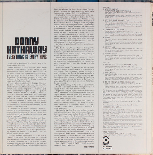 Cover zu Donny Hathaway - Everything Is Everything | 1970 | Vinyl | Funk / Soul | US