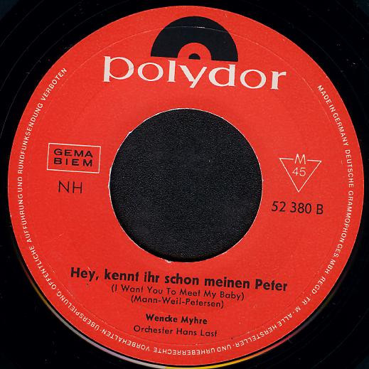 Cover zu Wencke Myhre - Ja, Ich Weiß, Wen Ich Will / Hey, Kennt Ihr Schon Meinen Peter | 1964 | Vinyl | Pop | Germany Schallplatten Ankauf