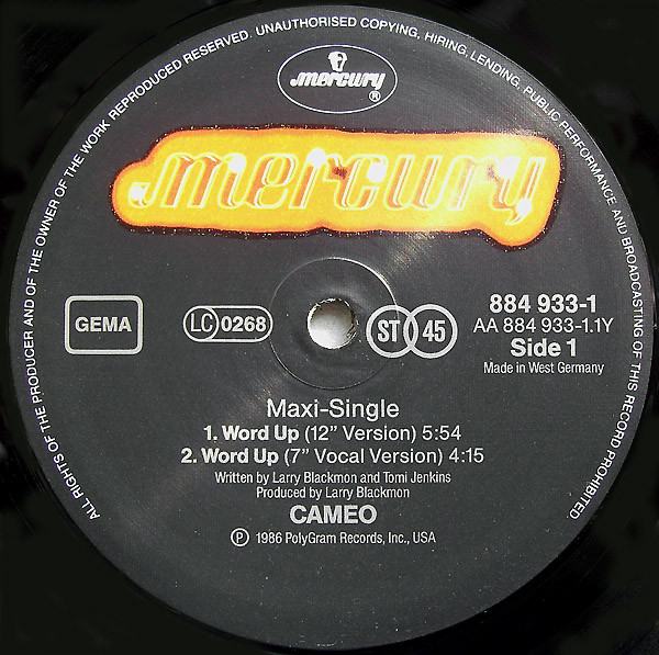 Cover zu Cameo - Word Up! | 1986 | Vinyl | Electronic, Hip Hop, Funk / Soul | Germany Schallplatten Ankauf