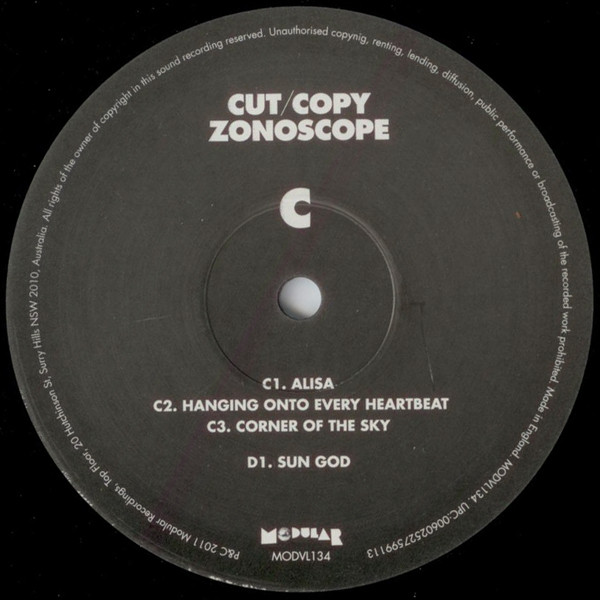 Cover zu Cut Copy - Zonoscope | 2011 | Vinyl | Electronic, Pop | UK