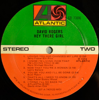 Cover zu David Rogers (7) - Hey There Girl | 1974 | Vinyl | Folk, World, & Country | US Schallplatten Ankauf