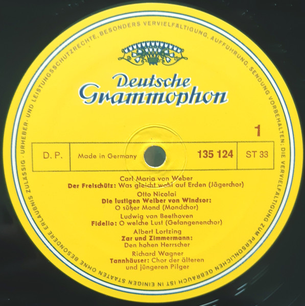 Cover zu Carl Maria von Weber · Otto Nicolai · Ludwig van Beethoven · Albert Lortzing · Richard Wagner, Giuseppe Verdi · Pietro Mascagni - Opernchöre | Vinyl | Classical | Germany