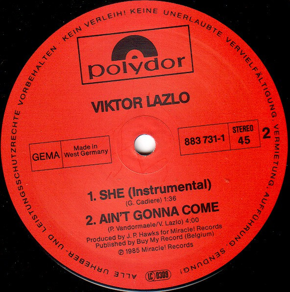 Cover zu Viktor Lazlo - Sweet, Soft N' Lazy | 1986 | Vinyl | Jazz | Germany