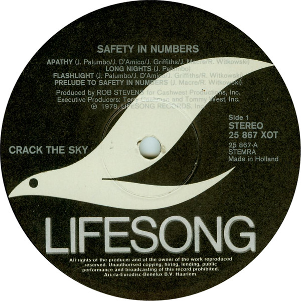Cover zu Crack The Sky - Safety In Numbers | 1978 | Vinyl | Rock | Netherlands Schallplatten Ankauf