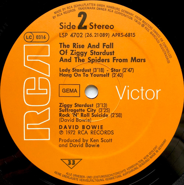 Cover zu David Bowie - The Rise And Fall Of Ziggy Stardust And The Spiders From Mars | 1979 | Vinyl | Rock | Germany