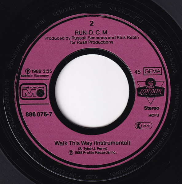 Cover zu Run-DMC - Walk This Way | 1986 | Vinyl, 7