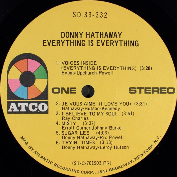 Cover zu Donny Hathaway - Everything Is Everything | 1970 | Vinyl | Funk / Soul | US