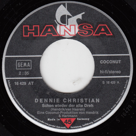 Cover zu Dennie Christian - Schon Wieder Der Alte Dreh | 1975 | Vinyl | Pop | Germany