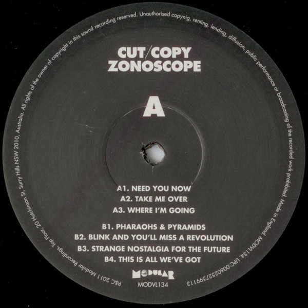 Cover zu Cut Copy - Zonoscope | 2011 | Vinyl | Electronic, Pop | UK