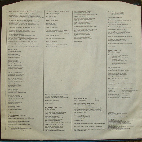Cover zu Bruce Low - Der Herr Sprach Noah (Bruce Low Singt Gospelsongs Und Spirituals) | 1972 | Vinyl | Folk, World, & Country | Germany