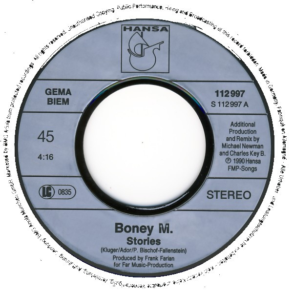 Cover zu Boney M. - Stories | 1990 | Vinyl | Electronic, Hip Hop | Europe