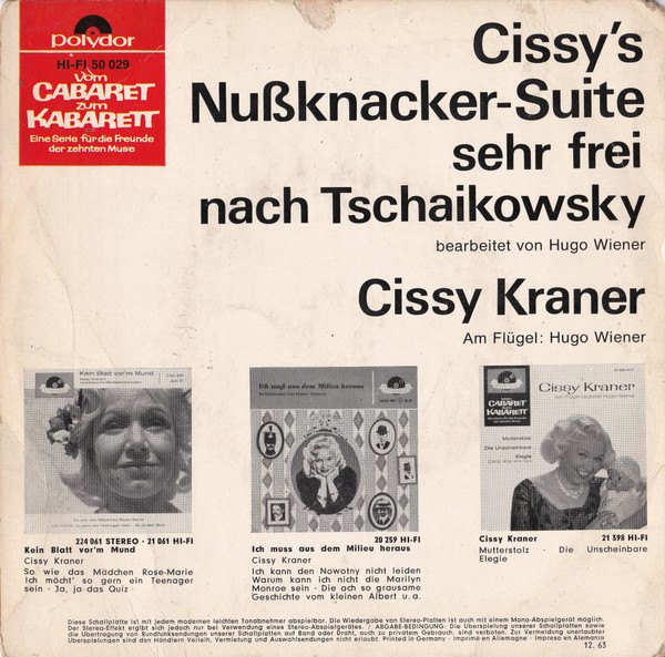 Cover zu Cissy Kraner - Cissy's Nußknacker-Suite Sehr Frei Nach Tschaikowsky | Vinyl | Non-Music, Stage & Screen | Germany Schallplatten Ankauf