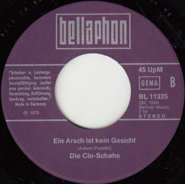 Cover zu Die Clo-Schahs - Scheisse War's Der Mond Schien Helle / Ein Arsch Ist Kein Gesicht | 1975 | Vinyl | Pop | Germany