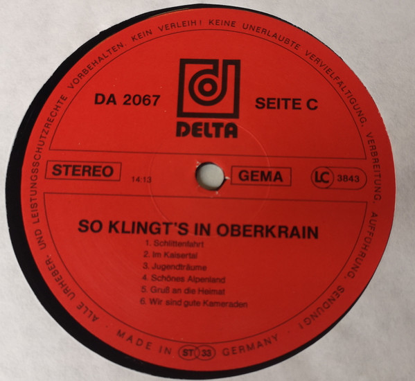Cover zu Various - So Klingt's In Oberkrain | Vinyl | Folk, World, & Country | Germany