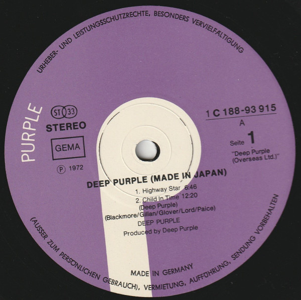 Cover zu Deep Purple - Made In Japan | 1975 | Vinyl | Rock | Germany
