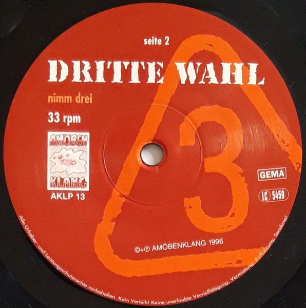 Cover zu Dritte Wahl - Nimm Drei | 1996 | Vinyl | Rock | Germany