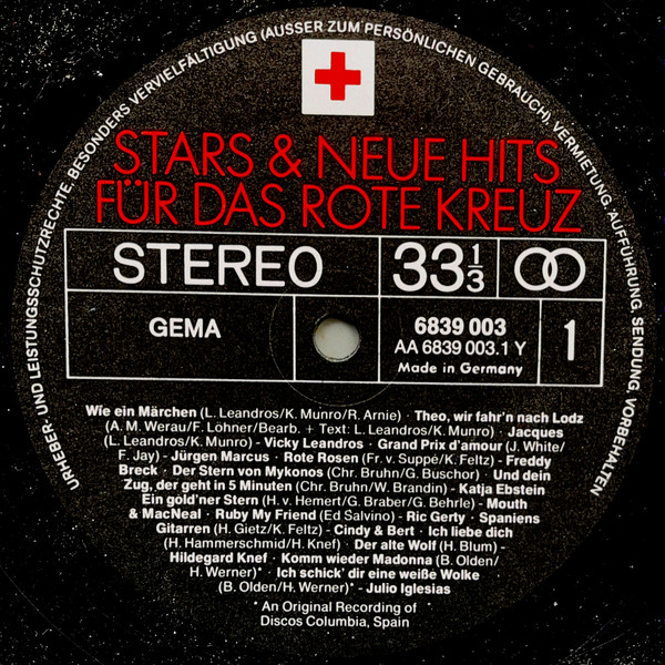Cover zu Various - Stars & Neue Hits Für Das Rote Kreuz | Vinyl | Pop | Germany