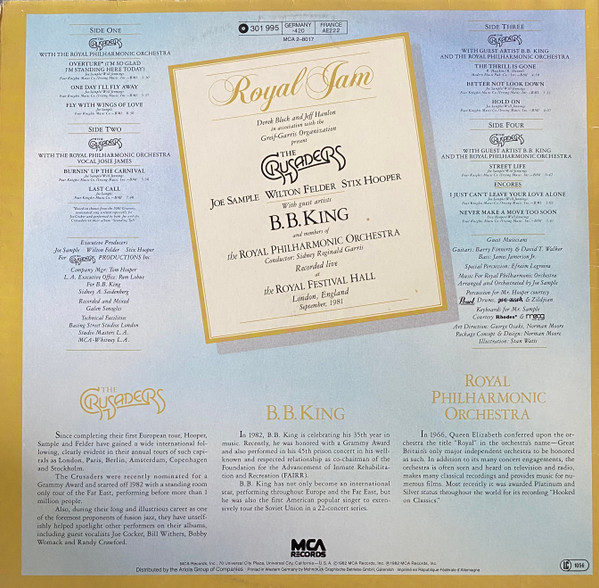 Cover zu The Crusaders With B.B. King & Royal Philharmonic Orchestra - Royal Jam | 1982 | Vinyl | Jazz, Funk / Soul | Germany