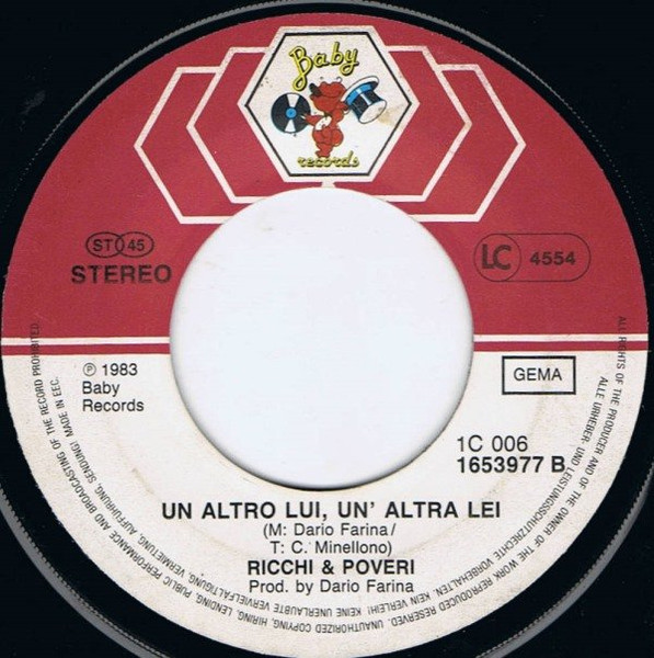 Cover zu Ricchi E Poveri - Ciao Italy Ciao Amore | 1983 | Vinyl | Pop | Germany