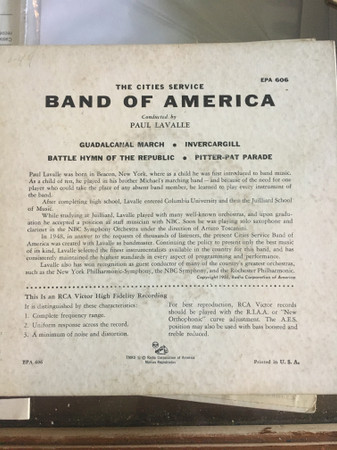 Cover zu Cities Service Band Of America - The Cities Service Band Of America | 1955 | Vinyl | Brass & Military | US Schallplatten Ankauf
