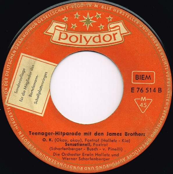 Cover zu Die James Brothers - Teenager-Hitparade | Vinyl | Pop | Germany Schallplatten Ankauf