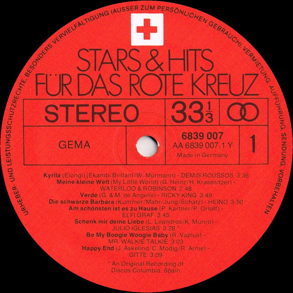 Cover zu Various - Stars & Hits Für Das Rote Kreuz | 1977 | Vinyl | Pop | Germany