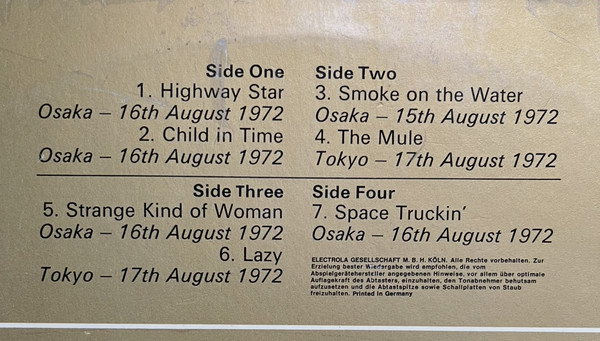 Cover zu Deep Purple - Made In Japan | 1975 | Vinyl | Rock | Germany