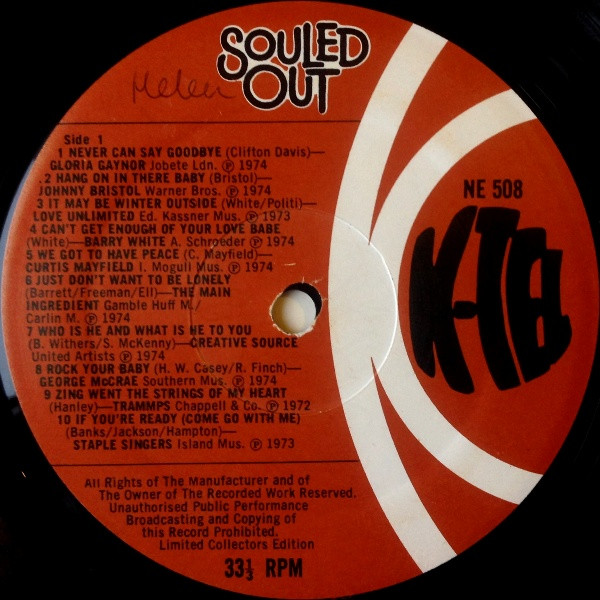 Cover zu Various - Souled Out | 1975 | Vinyl | Funk / Soul | UK & Ireland Schallplatten Ankauf