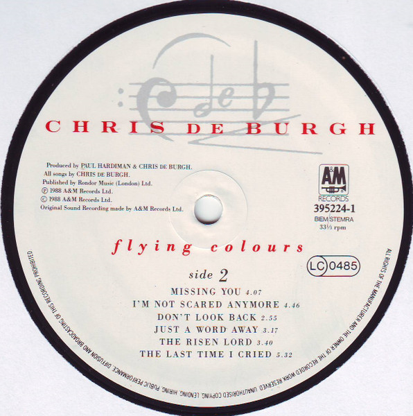 Cover zu Chris de Burgh - Flying Colours | 1988 | Vinyl, LP, Album, Stereo | Rock, Pop | Europe