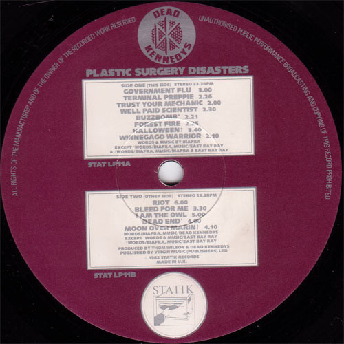 Cover zu Dead Kennedys - Plastic Surgery Disasters | 1982 | Vinyl | Rock | UK