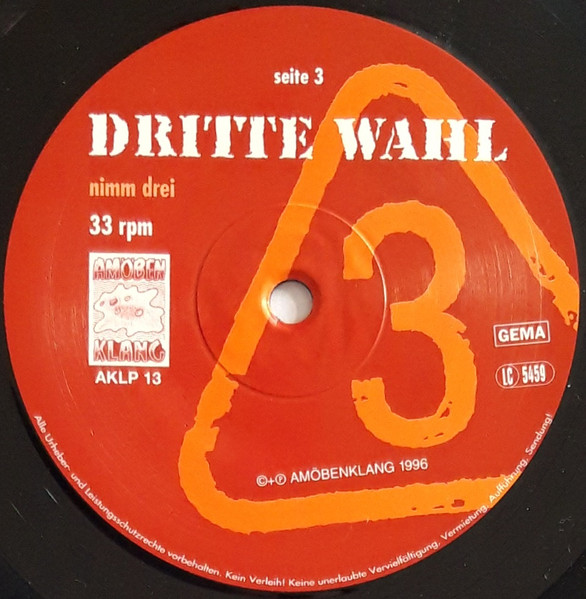 Cover zu Dritte Wahl - Nimm Drei | 1996 | Vinyl | Rock | Germany