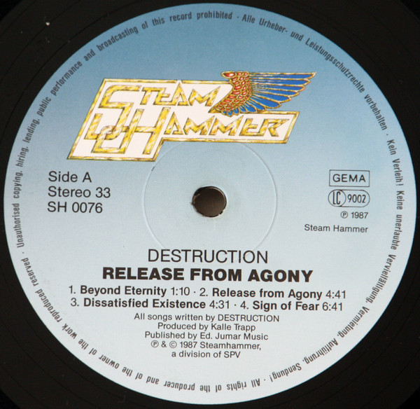 Cover zu Destruction - Release From Agony | 1987 | Vinyl | Rock | Europe Schallplatten Ankauf
