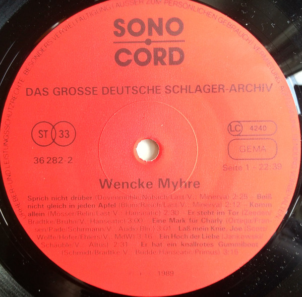 Cover zu Wencke Myhre / Andreas Martin (2) - Das Grosse Deutsche Schlager-Archiv | 1989 | Vinyl | Pop | Germany Schallplatten Ankauf