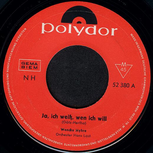 Cover zu Wencke Myhre - Ja, Ich Weiß, Wen Ich Will / Hey, Kennt Ihr Schon Meinen Peter | 1964 | Vinyl | Pop | Germany