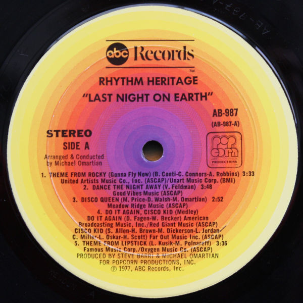 Cover zu Rhythm Heritage - Last Night On Earth | 1977 | Vinyl | Funk / Soul | US Schallplatten Ankauf
