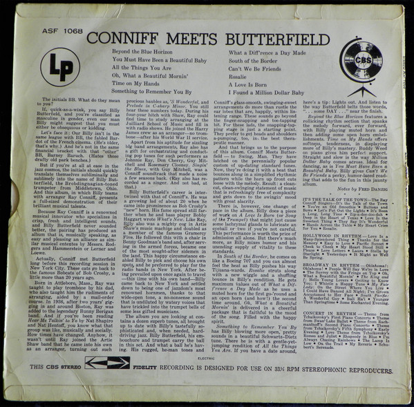 Cover zu Ray Conniff Meets Billy Butterfield - Conniff Meets Butterfield | 1959 | Vinyl | Jazz | South Africa Schallplatten Ankauf