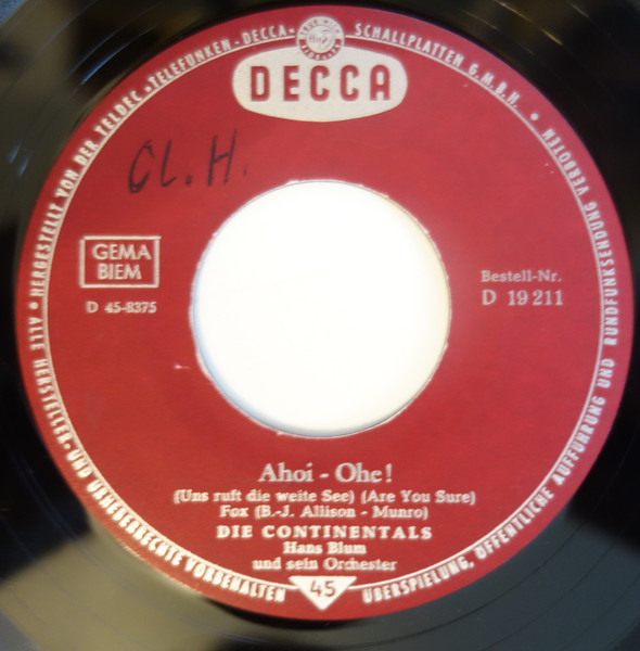 Cover zu Die Continentals - Hüh-A-Hoh (Wheels) | 1960 | Vinyl | Pop | Germany