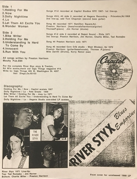 Cover zu The River Styx - River Styx | 1996 | Vinyl | Rock | US Schallplatten Ankauf