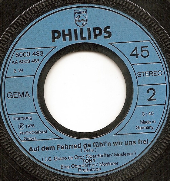 Cover zu Tony (9) - Wer's Glaubt Wird Selig / Auf Dem Fahrrad Da Fühl'n Wir Uns Frei | 1975 | Vinyl | Pop | Germany