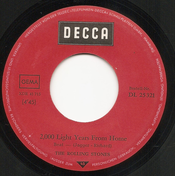 Cover zu The Rolling Stones - 2,000 Light Years From Home | 1967 | Vinyl, 7