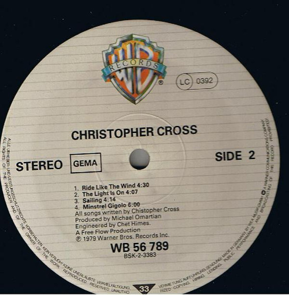 Cover zu Christopher Cross - Christopher Cross | 1979 | Vinyl | Rock, Funk / Soul | Germany Schallplatten Ankauf