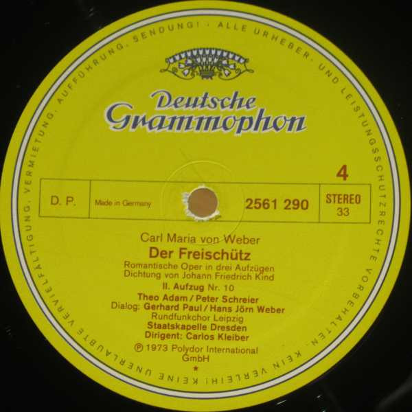 Cover zu Carl Maria von Weber / Gundula Janowitz, Edith Mathis, Peter Schreier, Theo Adam, Staatskapelle Dresden, Carlos Kleiber - Der Freischütz | Vinyl | Classical | Germany