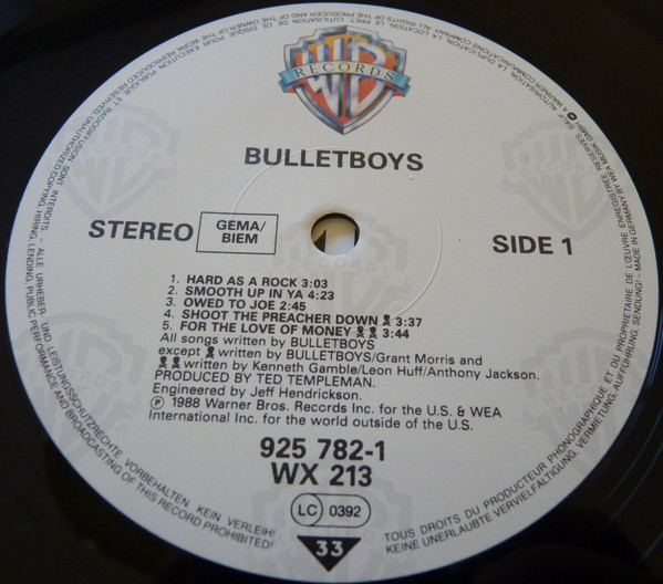 Cover zu Bulletboys - Bullet Boys | 1988 | Vinyl | Rock | UK & Europe Schallplatten Ankauf